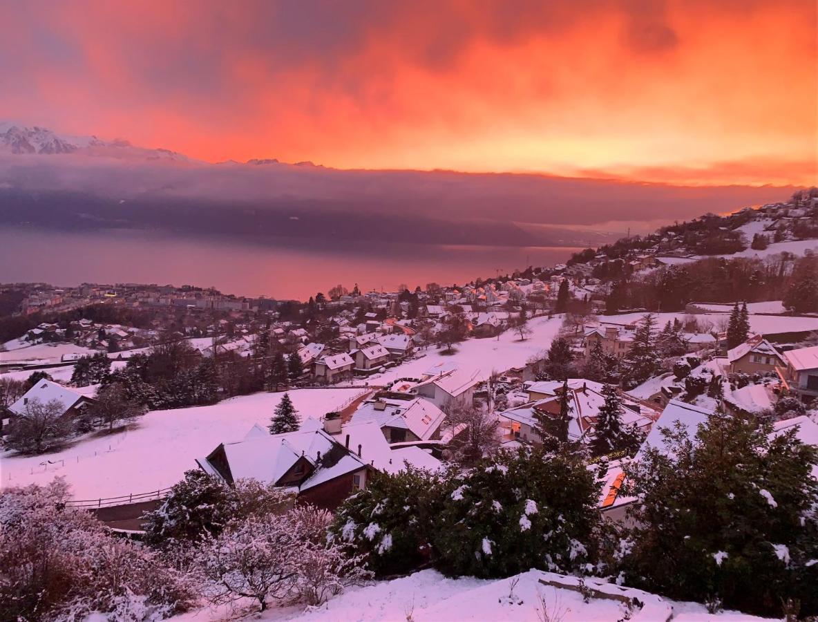 Appartement Moderne Avec Vue Panoramique A Jongny Proche De Montreux Exteriér fotografie